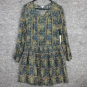 NWT Sonoma Long‎ Sleeve Cinched Waist Dress Women's Size Large